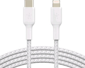 BELKIN CAA004bt1MWH kábel opletený USB-C na Lighting biela / 1 m (CAA004bt1MWH)