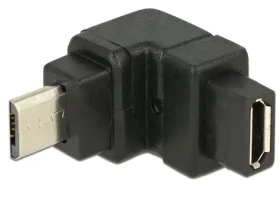 DeLock adaptér USB 2.0 Micro-B samec USB 2.0 Micro-B samica / pravouhlá hore (65669-D)