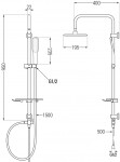 MEXEN/S - Sprchový stĺp T49 biela / zlatá 798494993-25