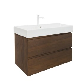 Kúpeľňová skrinka s umývadlom SAT B-Way 99x50x45 cm orech mat BWAY2100NUTU2BBI BWAY2100NUTU2BBI