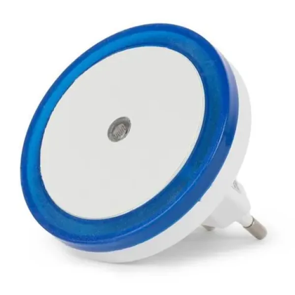 ENTAC Nočné svetlo okrúhle modré / Do zásuvky / Súmrakový senzor / 0,5 W / 6400 K / 25 lm (ENL-CC-0.5W-DSB)