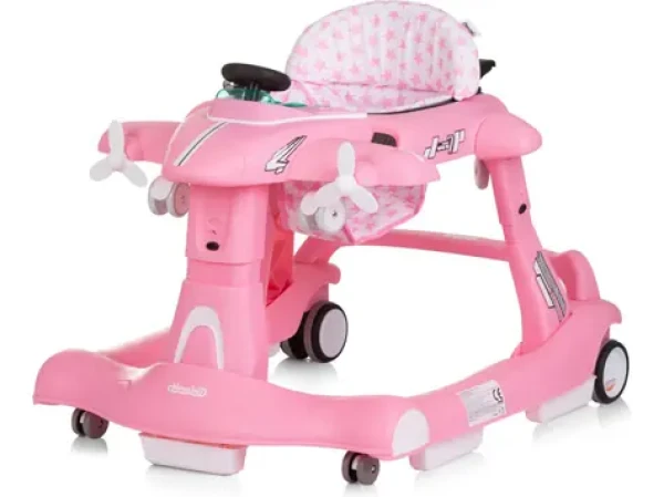 CHIPOLINO Chodítko interaktívne Airplane 3v1 ružová / od 6 mesiacov (PRAP02404PI)