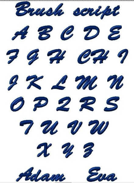Názov výšivky Brush script