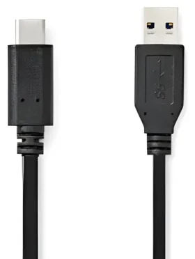 Nedis čierna / Kábel USB-C / USB-A - USB-C / USB 3.2 Gen 2 / 60 W / 10 Gbps / 1 m (CCGL61650BK10)