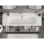 MEXEN/S - Rivel kúpeľňová skrinka 140 cm s umývadlom Vela, 1 šuplík, reliéf, grafit mat/biela mat - 91A20-14023-1-BF66-W23M0 91A20-14023-1-BF66-W23M01