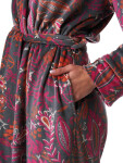 Dámsky župan LGD 782 B23 Grey-pink-red - Kľúč XL šedo-růžová