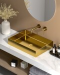 Umývadlo na dosku v zlatej farbe SAT Aurum 55x38 cm bez prepadu SATAUR5538BG SATAUR5538BG