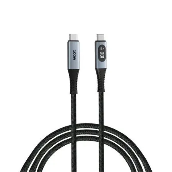Verbatim Sync Charge čierna / Kábel USB-C / 100 W / 120 cm / LED displej
