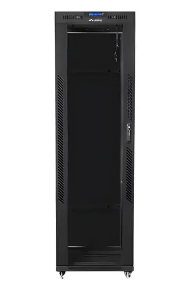 Lanberg FF01-6842-12BL V2 čierna / Stojanový rozvádzač / 19" / 42U / 600x800 mm / nosnosť 1200 kg / sklenené dvere (FF01-6842-12BL)