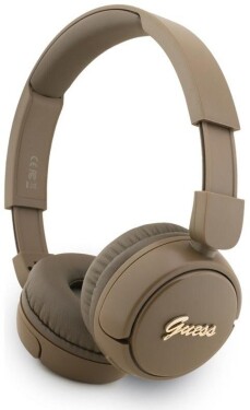 Guess Słuchawki nauszne Guess Bluetooth 5.3 Metal Logo Script Hnedý
