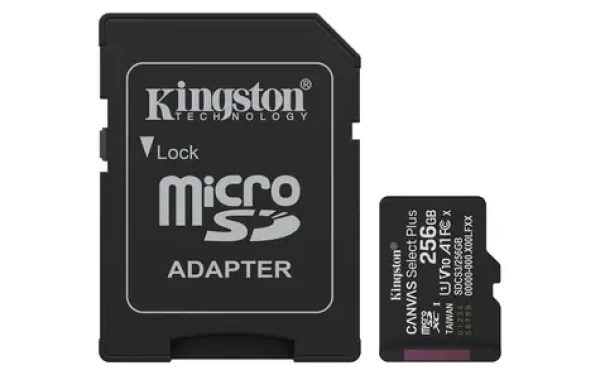 Kingston Canvas Select PLUS Gen3 microSDXC 256GB s adaptérom / UHS-I V30 / U3 / Class 10 / čítanie: až 150MBs / zápis: až (SDCS3/256GB)