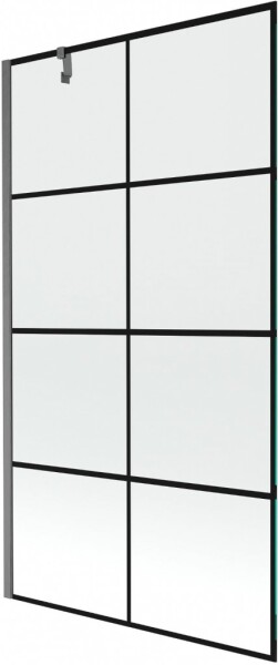 MEXEN/S - Next vaňová zástena FIX 100 x 150, čierna vzor, grafit kartáčovaná 895-100-000-00-77-66