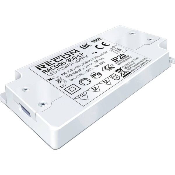 RECOM LED driver 6 W 700 mA 2 - 9 V/DC; RACD06-700-LP