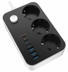 Colorway Zásuvková lišta 3x Schuko / Zásuvková lišta / 3x USB-C 20W / 3x USB-A / kábel 2 m (CW-CHE36PDB)