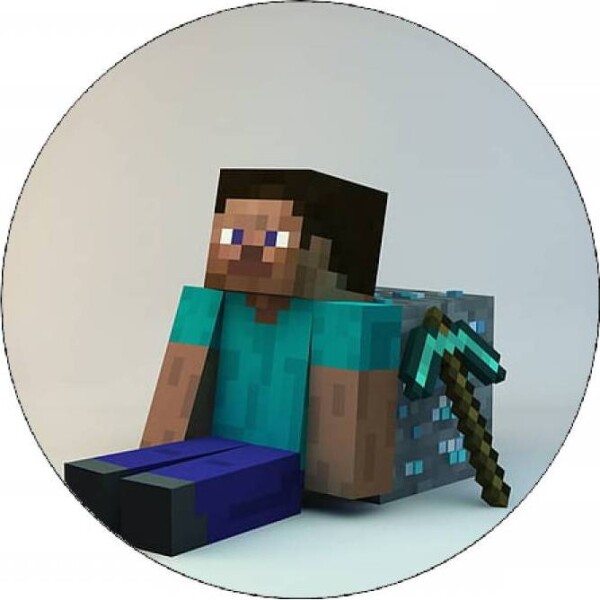Jedlý papier Minecraft Steve s kockou 19,5 cm - Pictu Hap - Pictu Hap