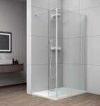 POLYSAN - ESCA WHITE MATT sprchová zástena s inštaláciou k stene 1400 a prídavným panelom 285, číre sklo ES1014ES1030W