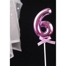 Zápich do torty ružový č. 6 - Cakesicq