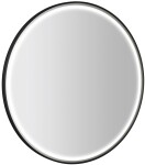SAPHO - KADRIS guľaté zrkadlo s LED osvetlením, ø 100cm, čierna mat KD100