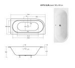 BESCO - Asymetrická vaňa AVITA SLIM - Nožičky k vani - S nožičkami, Rozmer vane - 180 × 80 cm, Spôsob prevedenia - Pravé VANAVIT180SLIMP+OLVPINOZSTELWD