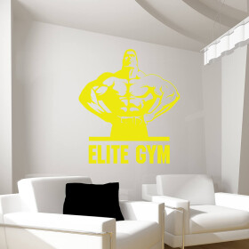 Veselá Stena Samolepka Elite Gym Farba: žlutá, Veľkosť: 60 x 64 cm
