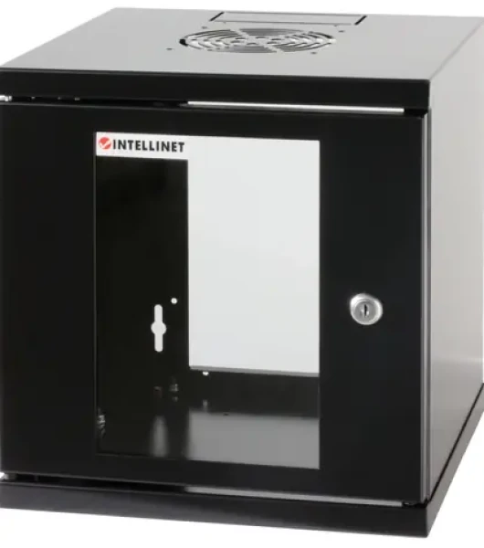 Intellinet Nástenný rozvádzač 10" čierny, zmontovaný / Rozvádzač / 6U / 300x300 mm / nosnosť 60 kg (711692)