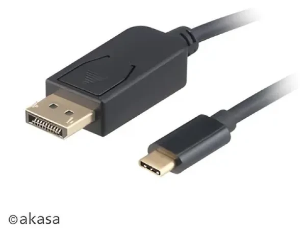Akasa AK-CBCA11-18BK / Kábel USB-C na DisplayPort / 4K @ 60Hz / 1,8 m (AK-CBCA11-18BK)