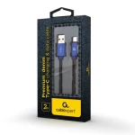 Gembird 2m jeans / Kábel USB-C / USB 2.0 / opletený / 2,1 A nabíjanie (CC-USB2J-AMCM-2M-BL)