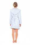 Dámsky župan s kapucňou Flora Short 4856 Patterned Ice Blue - Vestis S