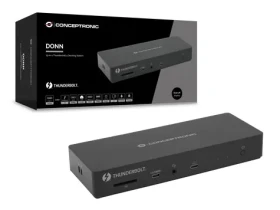 Conceptronic dokovacia stanica Thunderbolt 4 čierna / Dokovacia stanica / 2x Thunderbolt 4 / HDMI 8K / 96W PD / 2,5GbE (DONN30B)