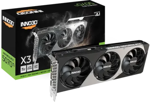 Inno3D GeForce RTX 5070 Ti X3 16GB OC / 2452MHz / 16GB GDDR7 / 256-bit / 1x HDMI + 3x DP / 850W (16) (N507T3-16D7X-176068N)
