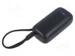 Goobay 5000 mAh čierna / Powerbanka / integrovaný USB-C kábel 13 cm / PD / QC / 20 W (76250)