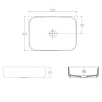 ISVEA - INFINITY RECTANGLE keramické umývadlo na dosku, 50x36cm, biela 10NF65050