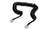 Digitus špirálový telefónny kábel RJ10 čierny / Telefónny kábel / RJ10 - RJ10 / krútený / 4 m (AK-460101-040-S)