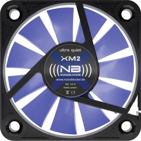 Noiseblocker BlackSilent Fan XM-2 modrá / 40mm / 14 dB @ 3800 RPM / 3.94 CFM / 3-pin (ITR-XM-2)