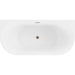 MEXEN/S - Oval vaňa voľne stojaca nástenná 160 x 80, biela, sifón a prepad ružové zlato 52671608000-60