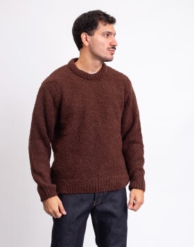Edwin Dun Textured Sweater Rum Raisin garment washed S