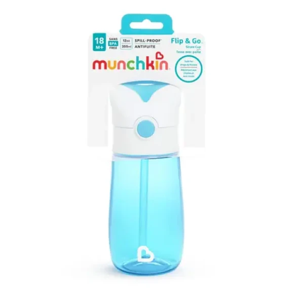 Munchkin Hrnček so slamkou Flip Go™ modrý (90327P)