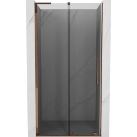 MEXEN/S - Velar L posuvné sprchové dvere 120, grafit, ružové zlato 871-120-003-41-60