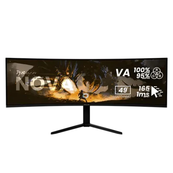49" Arozzi Nova čierna / Monitor / VA / Curved 1500R / 5120x1440 / 32:9 / 165Hz / 1ms / DP+HDMI+USB-C (AZ-NO-49TUW165-BK)