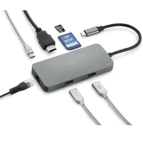 Aiino Cluster / USB-C hub / 7 portov / pre MacBook a iPad (AI7HUB-SG)