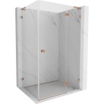MEXEN/S - Lunar L sprchový kút dvere krídlové pravá 85 x 90, transparent, meď kartáčovaná 834L-085-090-65-00-P