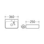SAPHO - GERDA keramické umývadlo, 36x25cm, biela AR362