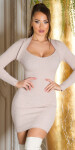 Sexy KouCla 2in1 Bolero knit dress with decors white Einheitsgroesse