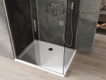 MEXEN/S - Omega sprchovací kút 120 x 90, grafit, chróm + vanička so sifónom 825-120-090-01-40-4010