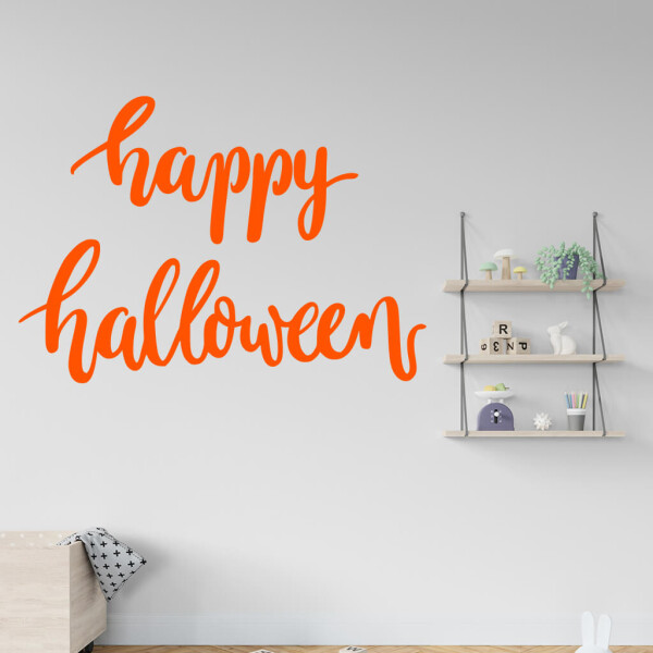Veselá Stena Samolepka Happy Halloween Farba: oranžová, Veľkosť: 80 x 57 cm