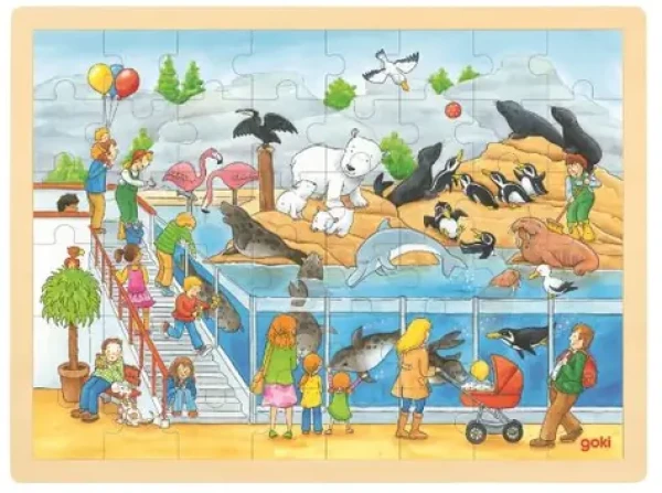 GOKI Drevené puzzle Návšteva Zoo