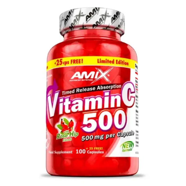 Amix Vitamín C+Rose Hips 500 mg 125 cps (17024)