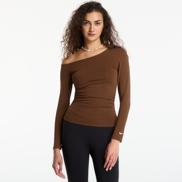 Tričko Nike Sportswear Tight Off-Shoulder Long-Sleeve Top Cacao Wow/ Sail S