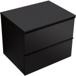 CERANO - Kúpeľňová skrinka Velora - čierna matná, úchytka čierna + doska pod umývadlo Navira Slim - 18 mm - 60x54,8x46,5 CER-664762