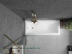 MEXEN/S - Cubik obdĺžniková vaňa 170 x 70 cm s panelom + vaňová zástena 60, transparent, zlatá 550317070X9506000050